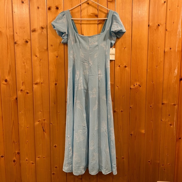 Show Me Your Mumu Mia Midi Dress Blue Butterfly Dress Size M - Picture 2 of 7